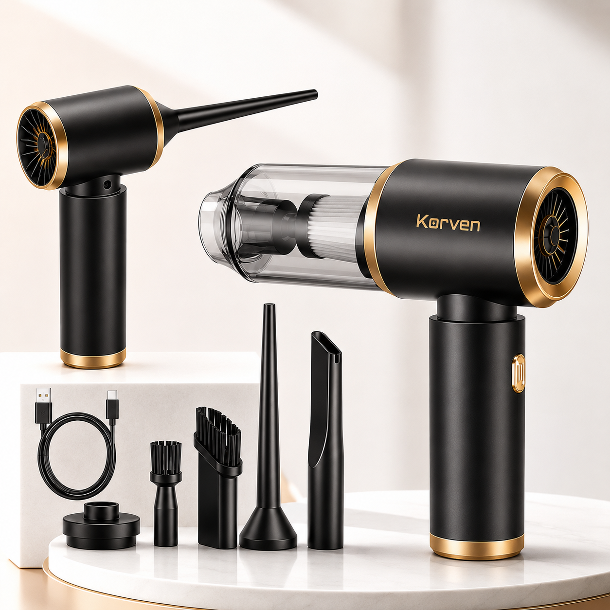 Korven® 3-in-1 Cordless Handheld Vacuum – Black Edition
